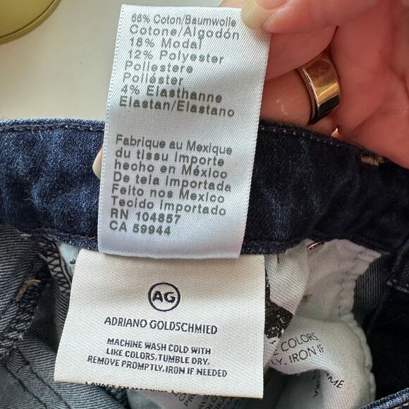 AG Dark Wash Prima Ankle Cigarette Leg Contour 360 Jean 31R - Picture 12 of 16